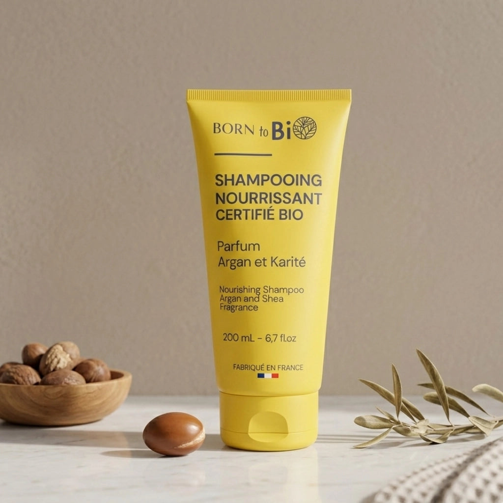 Born to Bio | Shampo, Økologisk, Argan & Sheasmør, for Tørt og Skadet Hår | 200 ml