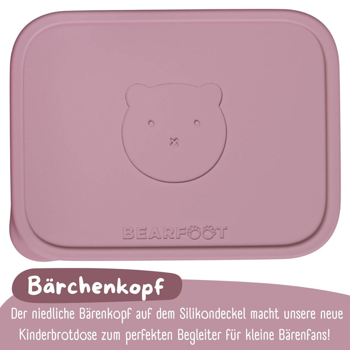 bearfoot | Matboks i Rustfritt Stål og Silikon (Bentoboks) | Rosa, 1200ml