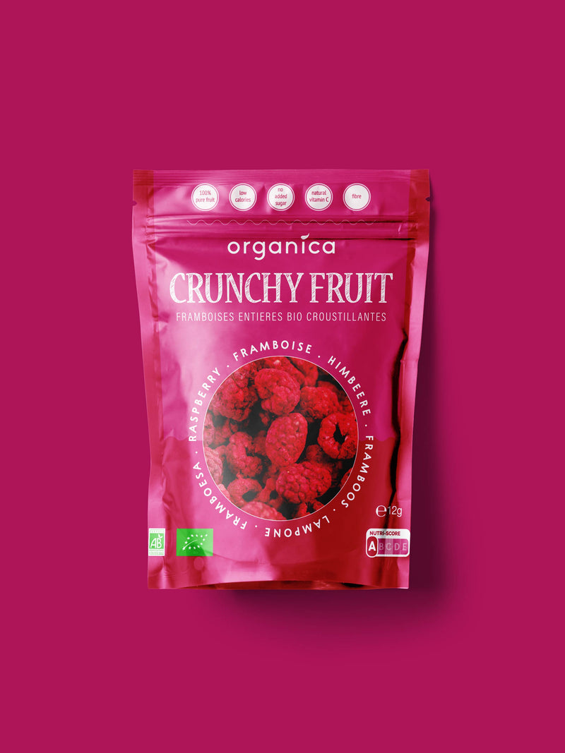 Organica | Økologiske Bringebær, Frysetørret, 100% Ren Frukt | 12g ~ 85g