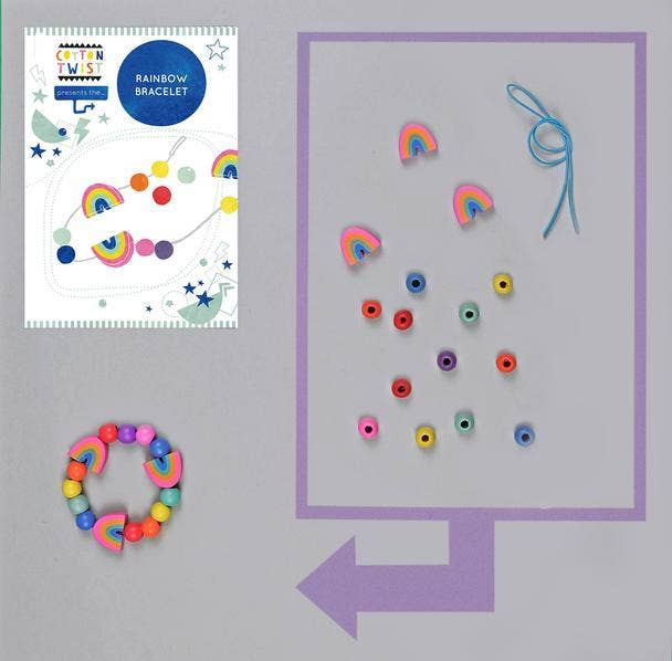 Cotton Twist | Perlesett med Treperler, Regnbue