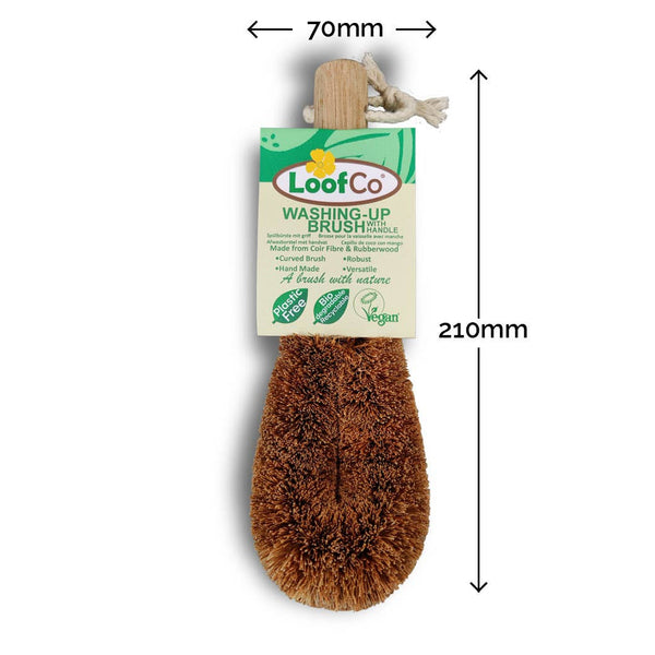 LoofCo | Oppvaskbørste med håndtak, 100% plastfri (kokosfiber)