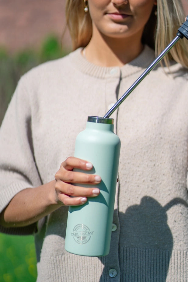 Carl Oscar | TEMPflask, 0.7L, 100% Lekkasjesikker Drikkeflaske i Rustfritt Stål, Grønn