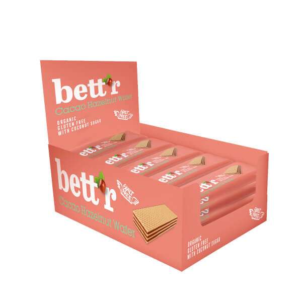 Smart Organic | Økologisk Kakao / Hasselnøtt Wafer, Bett'r - 30g