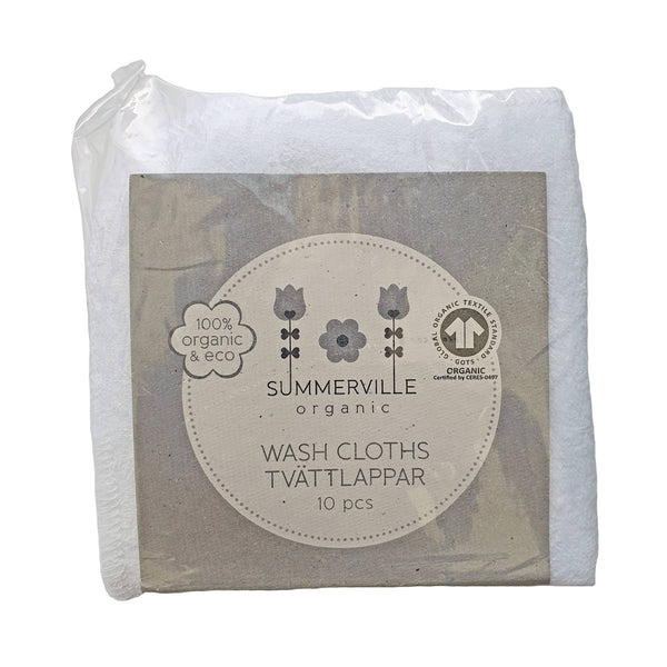 Summerville Organic | Vaskekluter for Baby Økologisk Bomull, 10-pack
