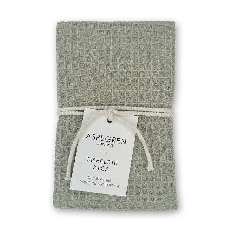 Aspegren | Økologiske Kjøkkenkluter 2 pk, Grønn - 28 × 32 cm