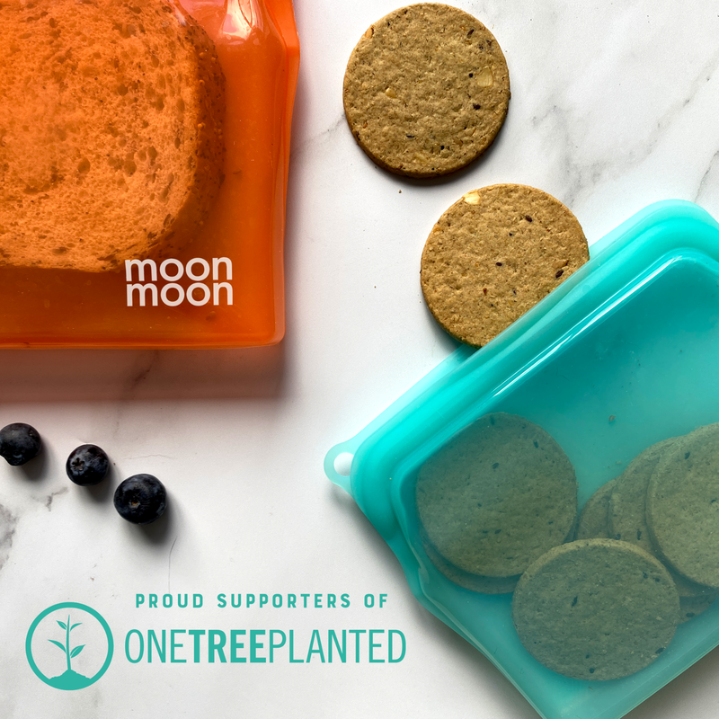 moonmoon | Silikonposer til Oppbevaring, Matlaging m.m. - Plastfri | 3 stk á 330, 470, 900 ml (Flerfarget)