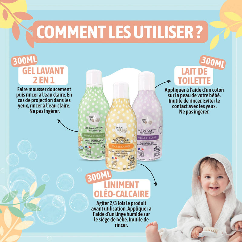 Born to Bio | Shampo- og Kroppsvask 2-i-1, Økologisk Vaskegel for Baby og Barn - Ringblomst | 300 ml