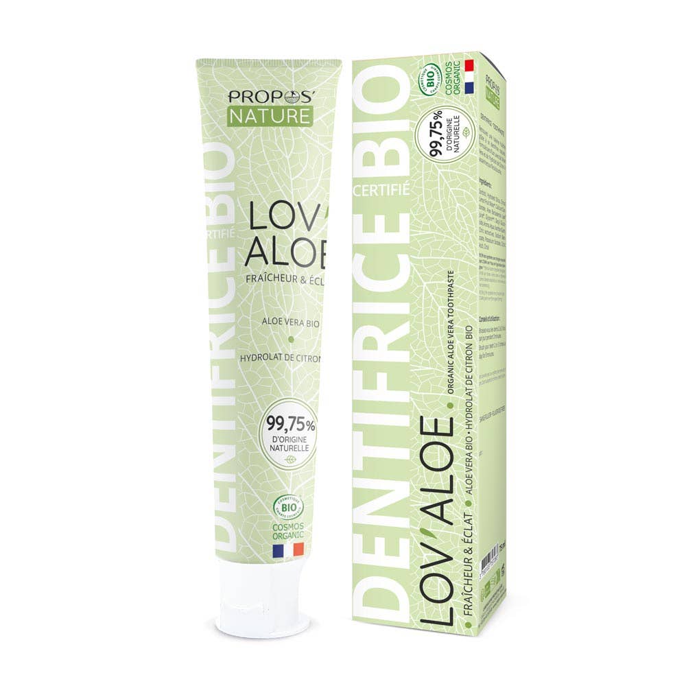 Propos'Nature | Lov’Aloé Økologisk Tannkrem – Aloe Vera & Sitron, fluor­fri (75 ml)