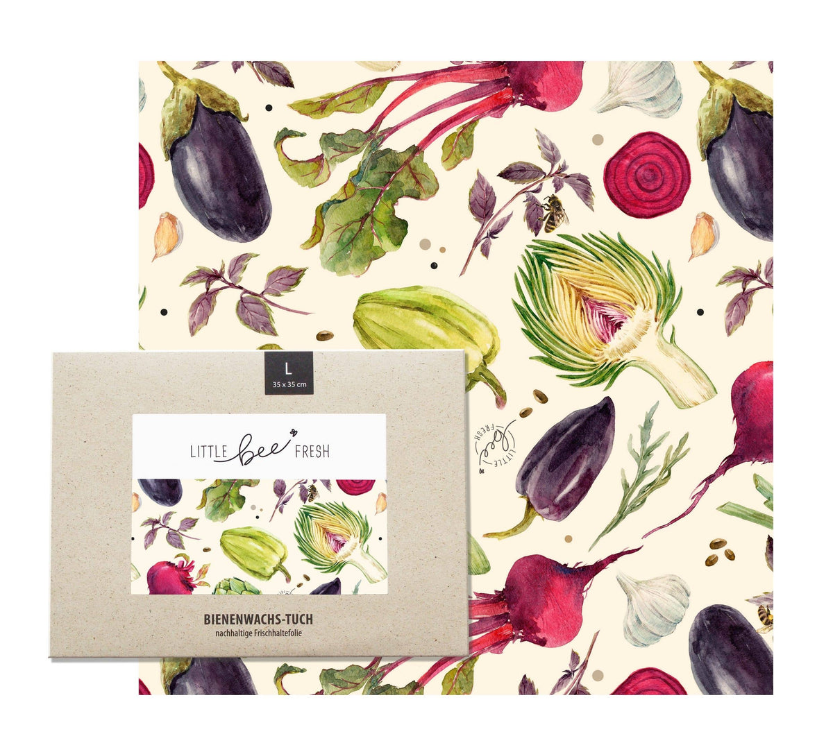 Little Bee Fresh |  Bivoksark, 35 × 35 cm – Vegetable