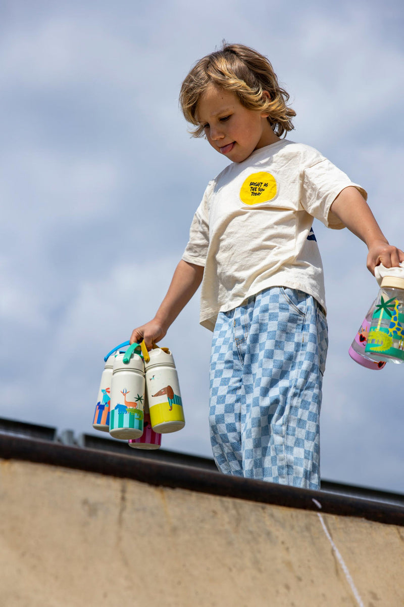 The Cotton Cloud | Drikkeflaske i Rustfritt Stål m/Lokk av PP (Silikonsugerør) - 420 ml | Croc Rock