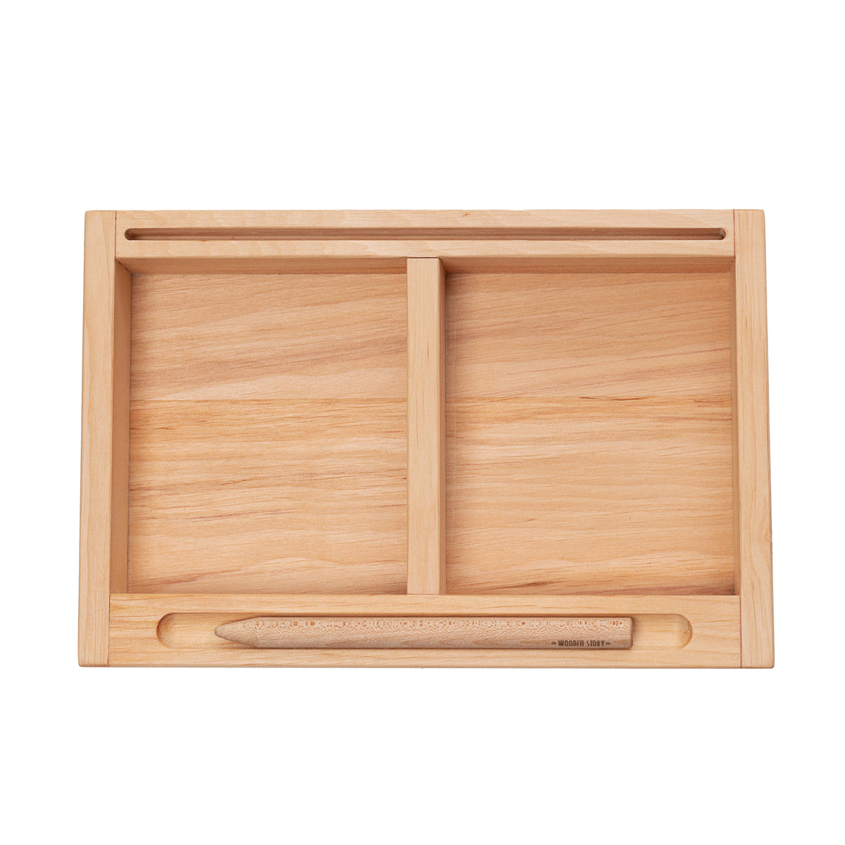 Wooden Story | Skrivebrett med sand og trekuler – Montessori sanseleke
