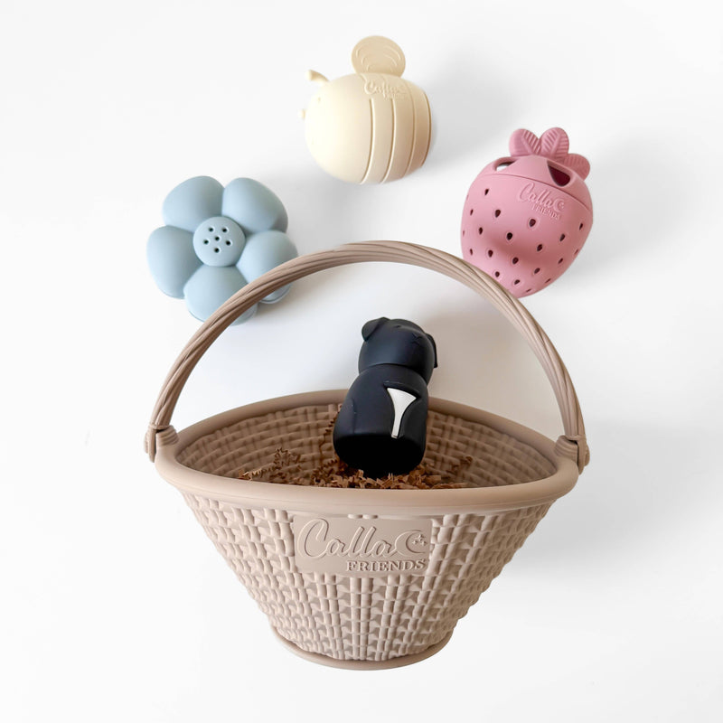 Calla & Friends | Jordbærhage badeleker i silikon – 5 deler