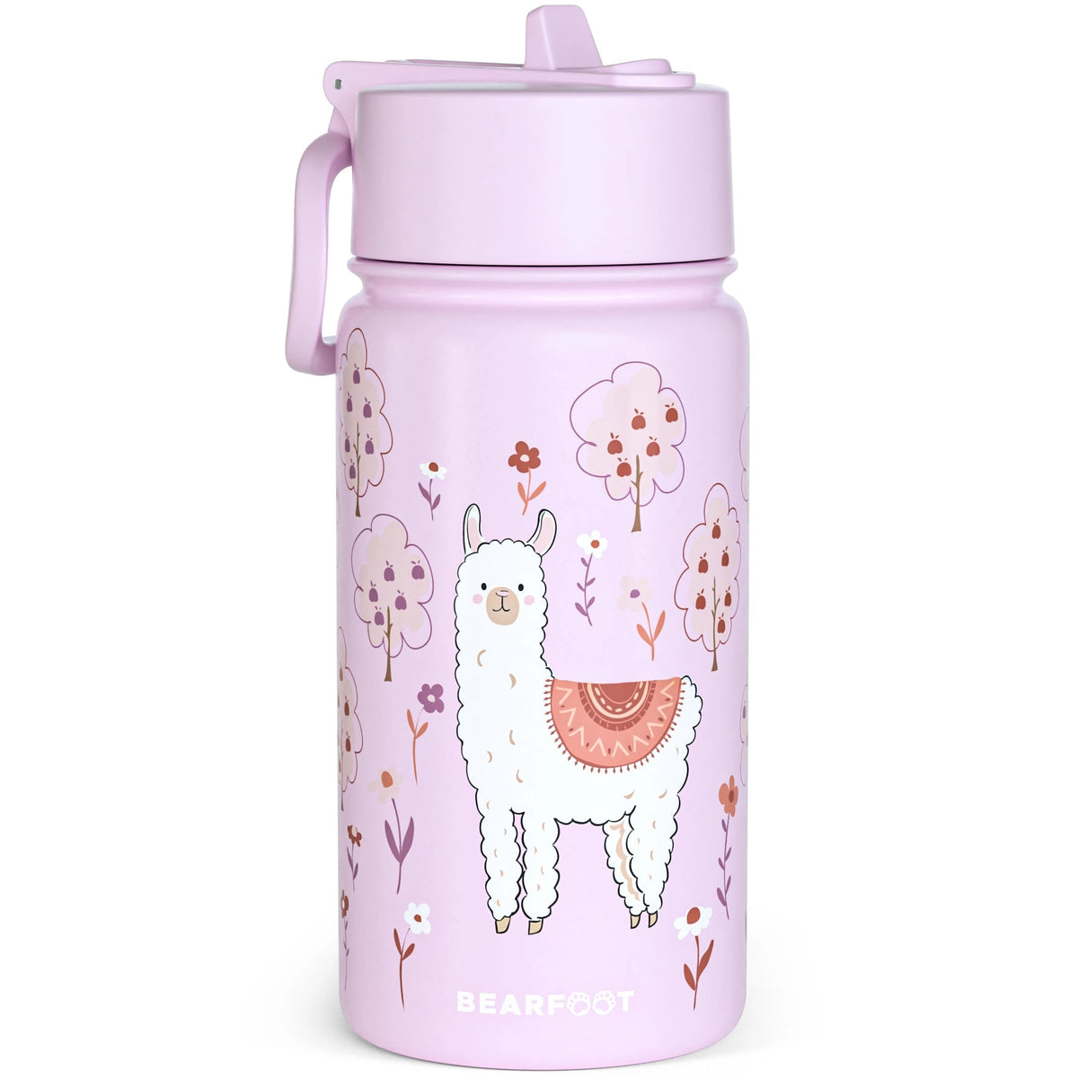 BEARFOOT | Drikkeflaske i Rustfritt Stål, Lokk og Drikketut i PP, 400ml | Lama