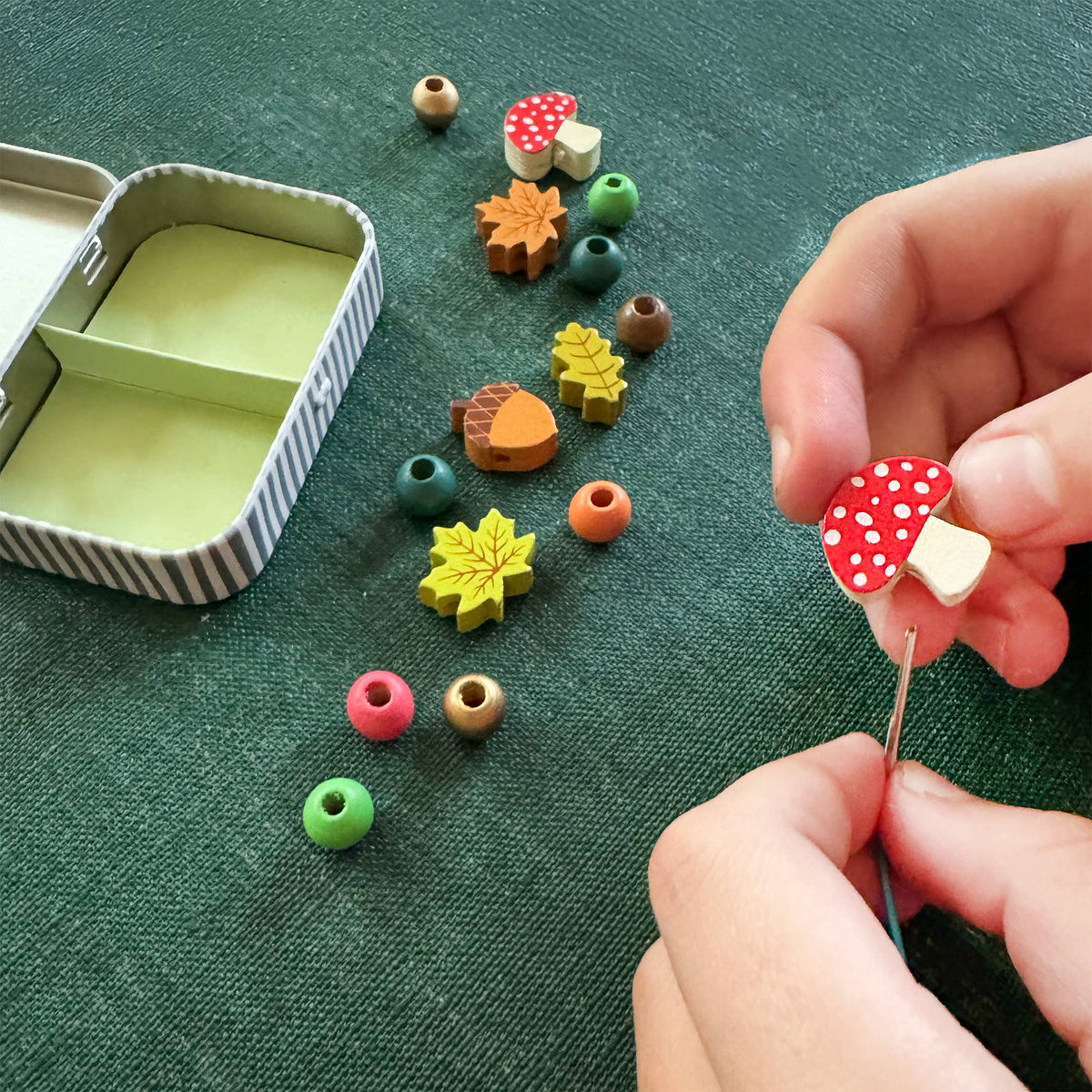 Cotton Twist | Perlesett med Treperler, Skog
