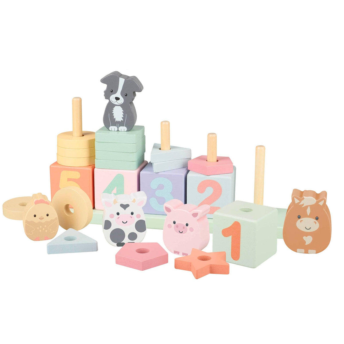 Orange Tree Toys | Gårdsdyr | Telle og Stablespill