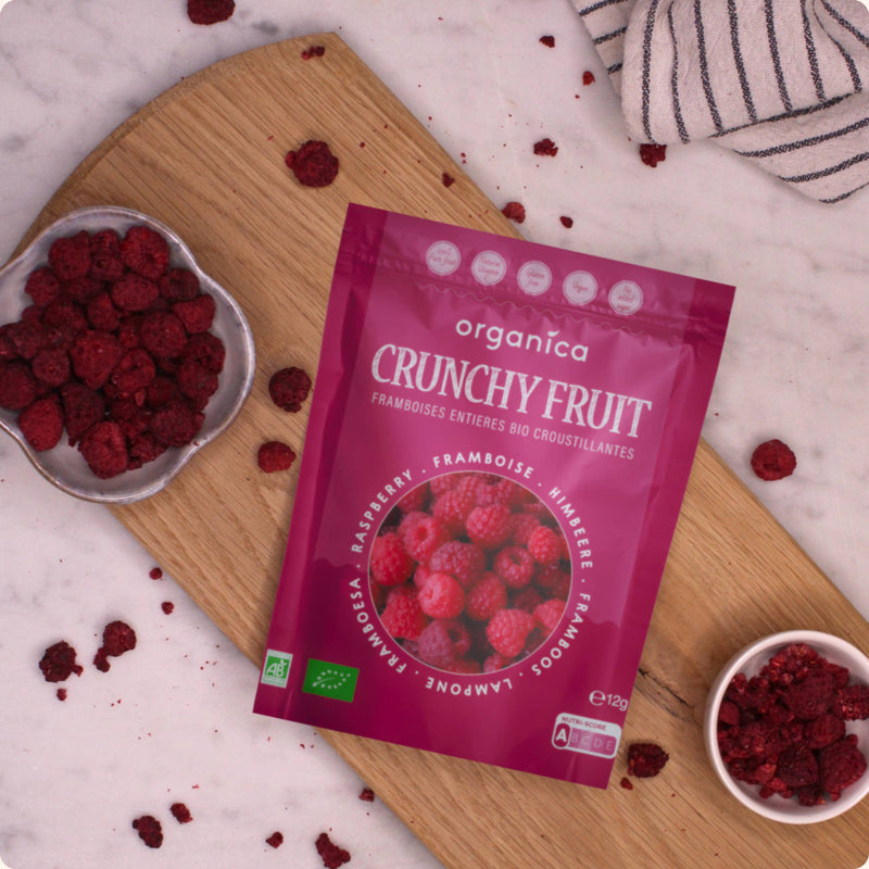 Organica | Økologiske Bringebær, Frysetørret, 100% Ren Frukt | 12g ~ 85g