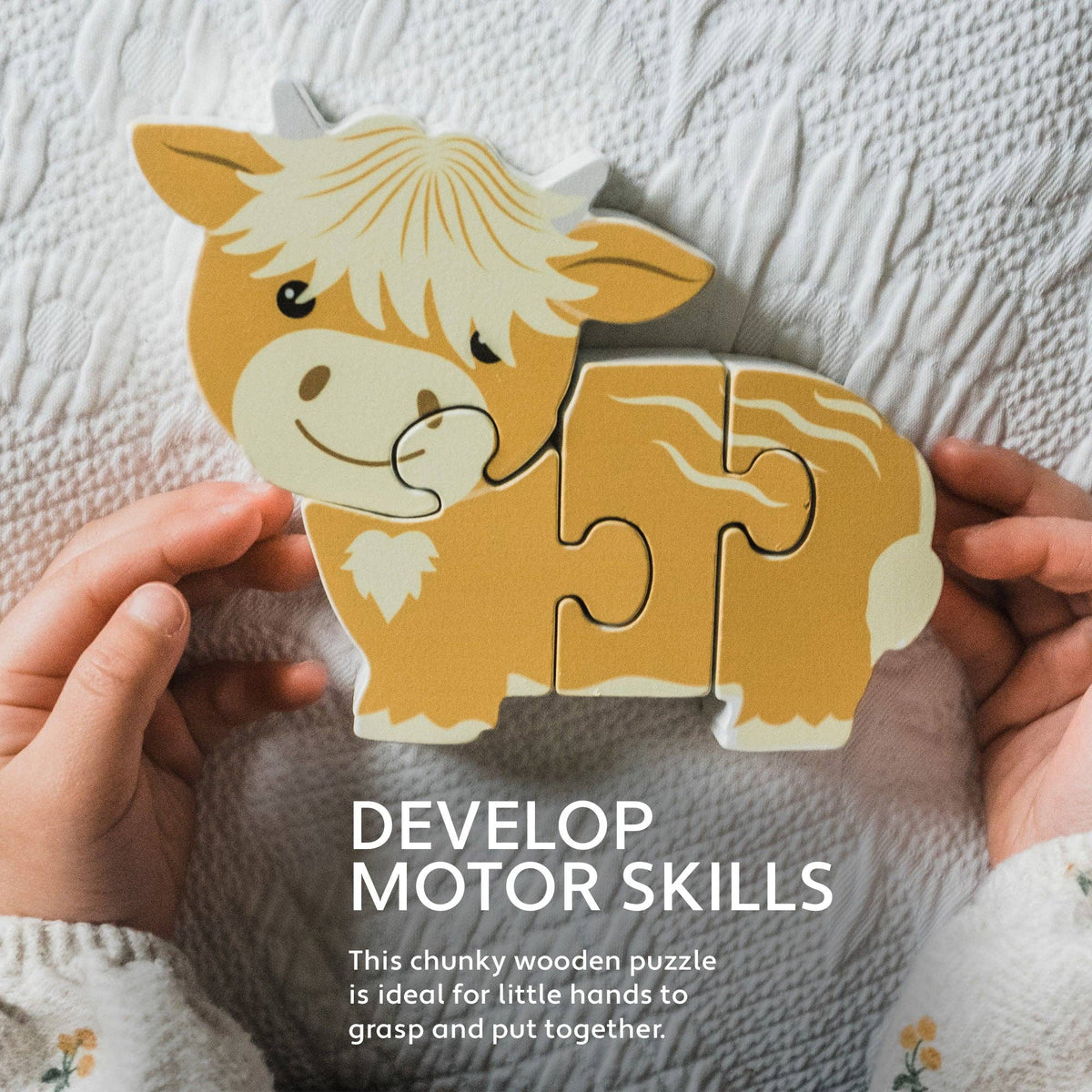 Orange Tree Toys | Mitt Første Puslespill, Høylands-Ku