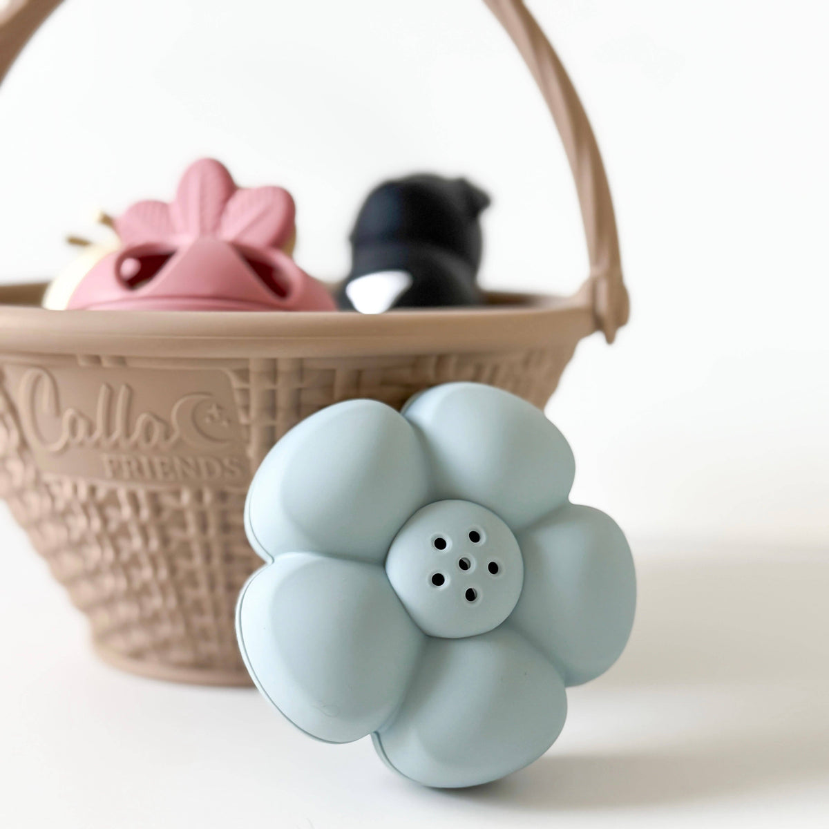 Calla & Friends | Jordbærhage badeleker i silikon – 5 deler