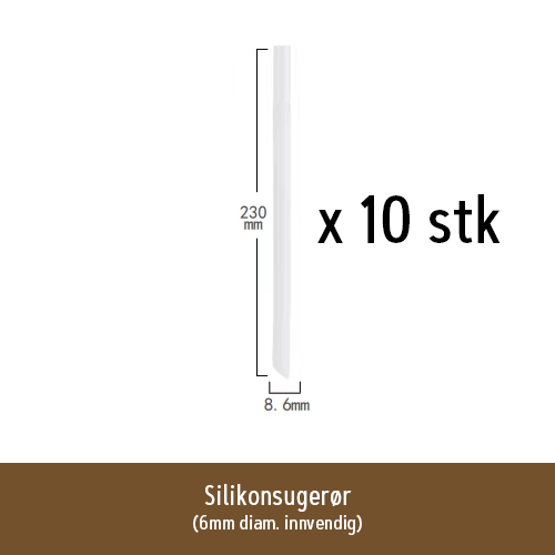 GØLI | Silikonsugerør, 23 cm - 10-PAKNING - Plastfritt | Frostet