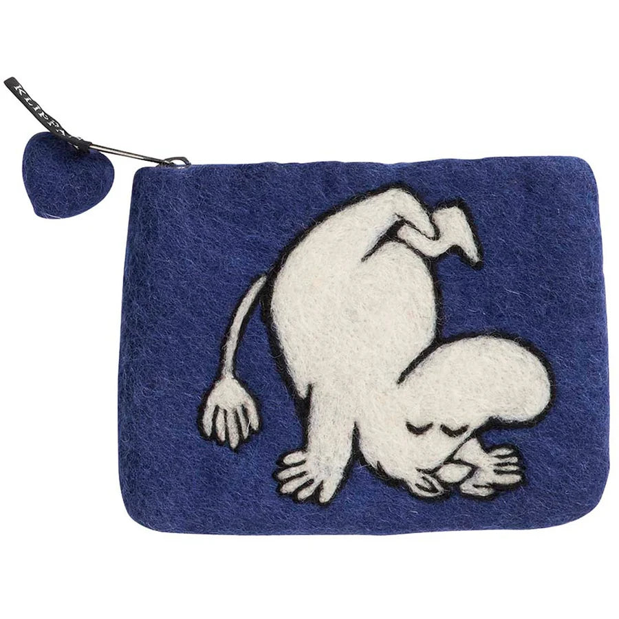 Klippan | Håndfiltet lommebok i ull, Moomin Up And Down - Blue