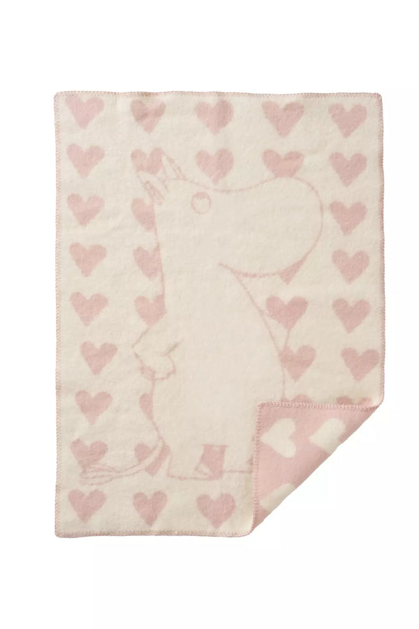 Klippan | Ullpledd Baby/Barn, Moomin Heart Pink, (65x90cm)