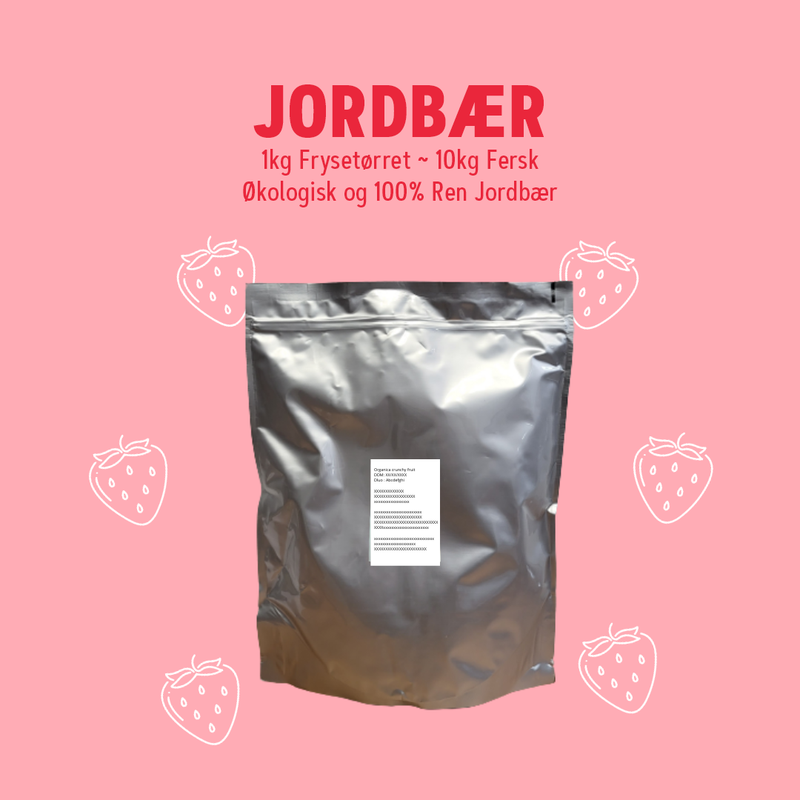 Organica | Økologiske Jordbær, Frysetørret, 100% Ren Frukt | Økonomipakn. 1kg ~ 10kg