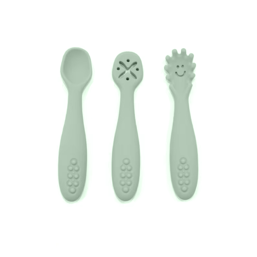 piips | Begynnerskjeer til Baby "BLW", 3-delt sett - Cameo Green