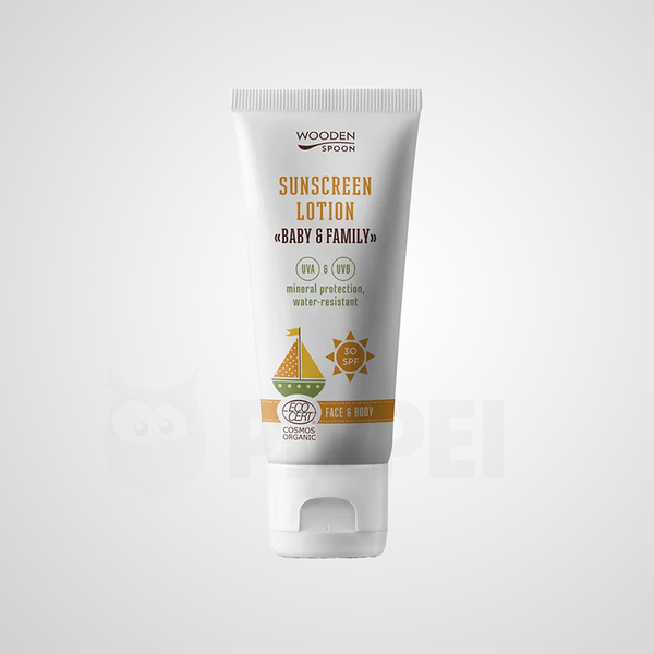 Wooden Spoon | Organic Sunscreen Lotion Baby & Family SPF 30 – Invisible Zinc – 100 ml