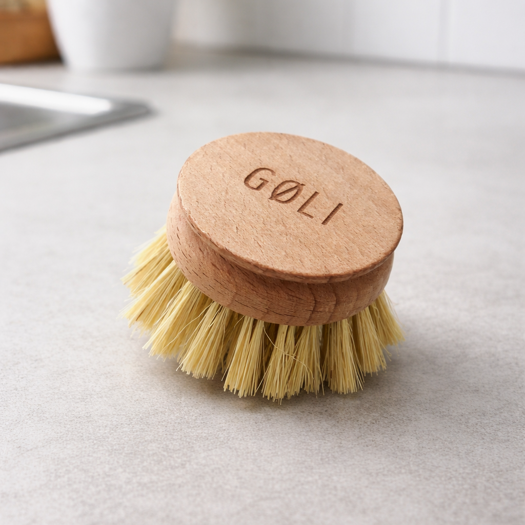 GØLI | Børstehode Refill, Tampicofiber og Bøketre, 100% FSC - Plastfri | 17mm bust
