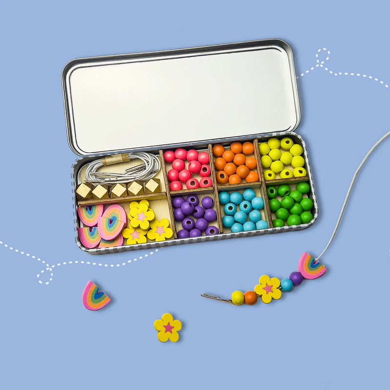Cotton Twist | Perlesett med Treperler, Regnbue