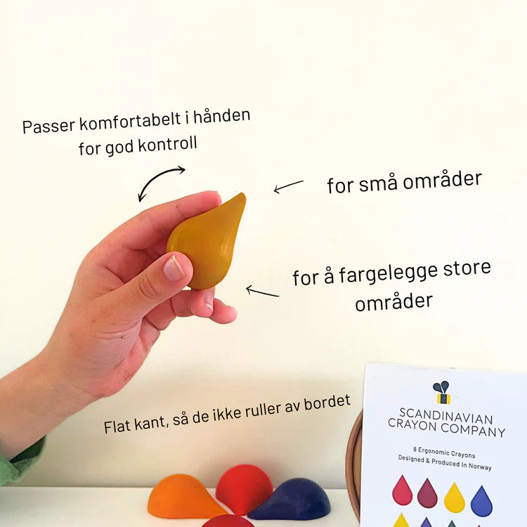 Scandinavian Crayon Company | Fargestifter av Bivoks, Dråpe, 15 stk