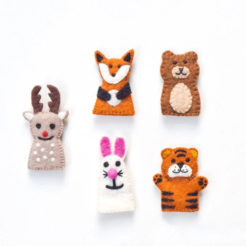 Tara Treasures | Skogsdyr, 5 fingerdukker