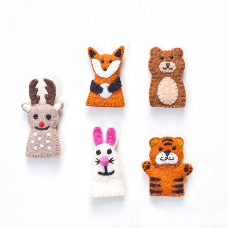 Tara Treasures | Skogsdyr, 5 fingerdukker
